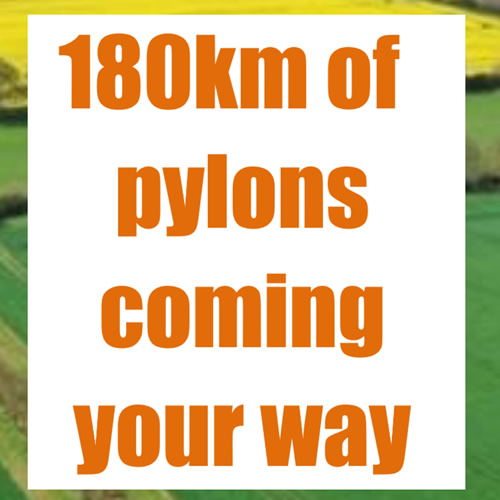 Pylons warning sign